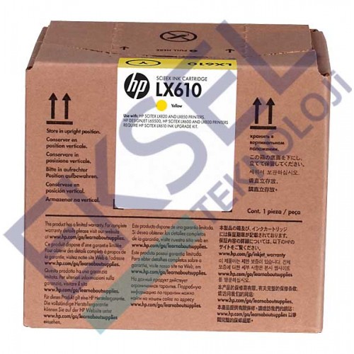 HP LX610 3 Litre Sarı Lateks Mürekkep Kartuşu  HP LX610 3 Litre Sarı Lateks Mürekkep Kartuşu