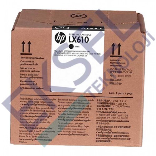HP LX610 3 Litre Siyah Lateks Mürekkep Kartuşu  HP LX610 3 Litre Siyah Lateks Mürekkep Kartuşu