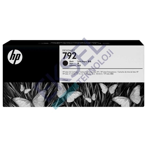 HP 792 775 ml Siyah Lateks Mürekkep Kartuşu  HP 792 775 ml Siyah Lateks Mürekkep Kartuşu