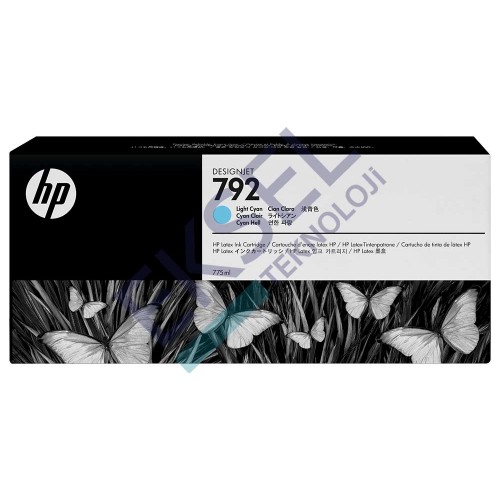 HP 792 775 ml Açık Camgöbeği Lateks Mürekkep Kartuşu  HP 792 775 ml Açık Camgöbeği Lateks Mürekkep Kartuşu