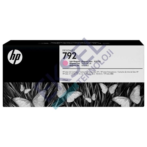 HP 792 775 ml Açık Macenta Lateks Mürekkep Kartuşu  HP 792 775 ml Açık Macenta Lateks Mürekkep Kartuşu