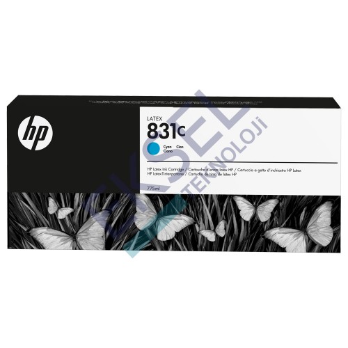 HP 831C 775 ml Camgöbeği Lateks Mürekkep Kartuşu  HP 831C 775 ml Camgöbeği Lateks Mürekkep Kartuşu