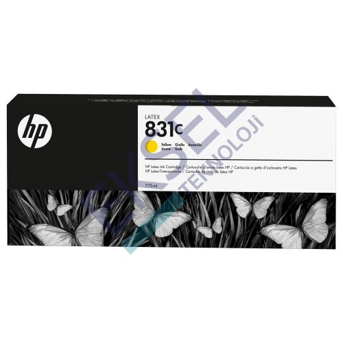 HP 831C 775 ml Sarı Lateks Mürekkep Kartuşu  HP 831C 775 ml Sarı Lateks Mürekkep Kartuşu